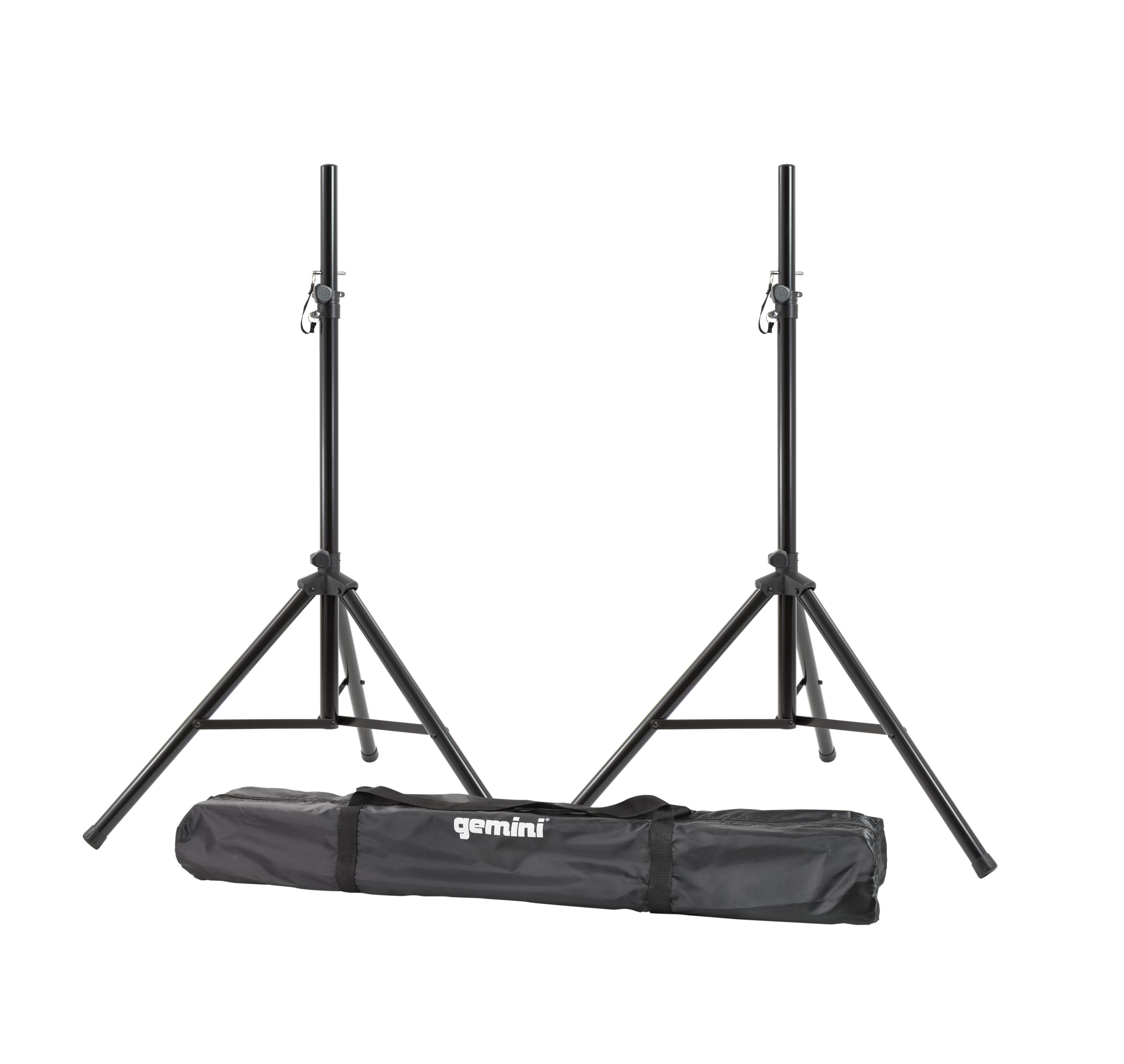 Gemini Sound ST-Pack Heavy Duty Professional Audio Universal DJ Fold-Out Telescoping Tripod Steel Speaker Stands (Set of 2), Up 