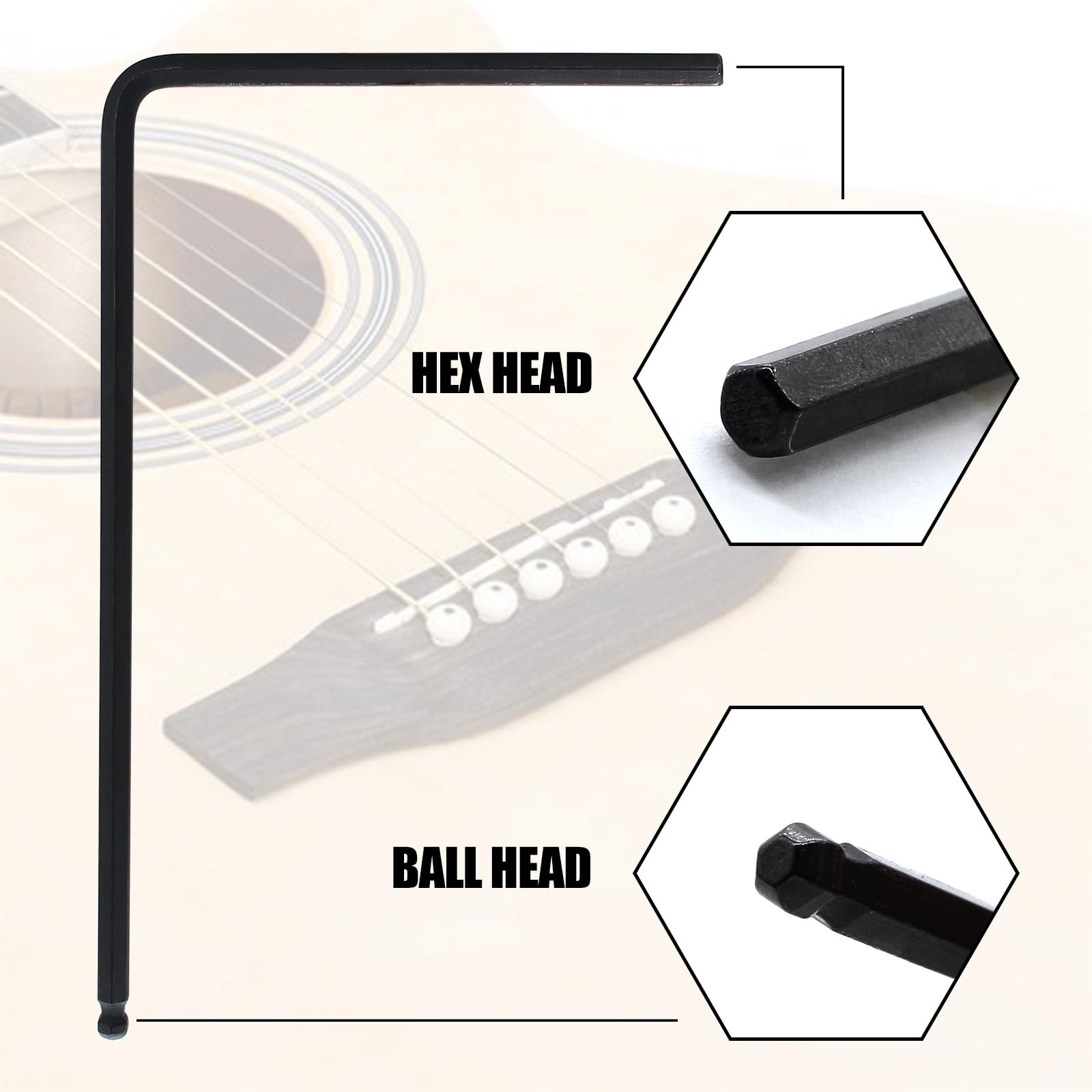Uenhoy Guitar Truss Rod Wrench 4mm & 5mm Guitar Allen Wrench Tool for Martin Acoustic Guitar, Deep or Narrow Truss Rod Adjustmen