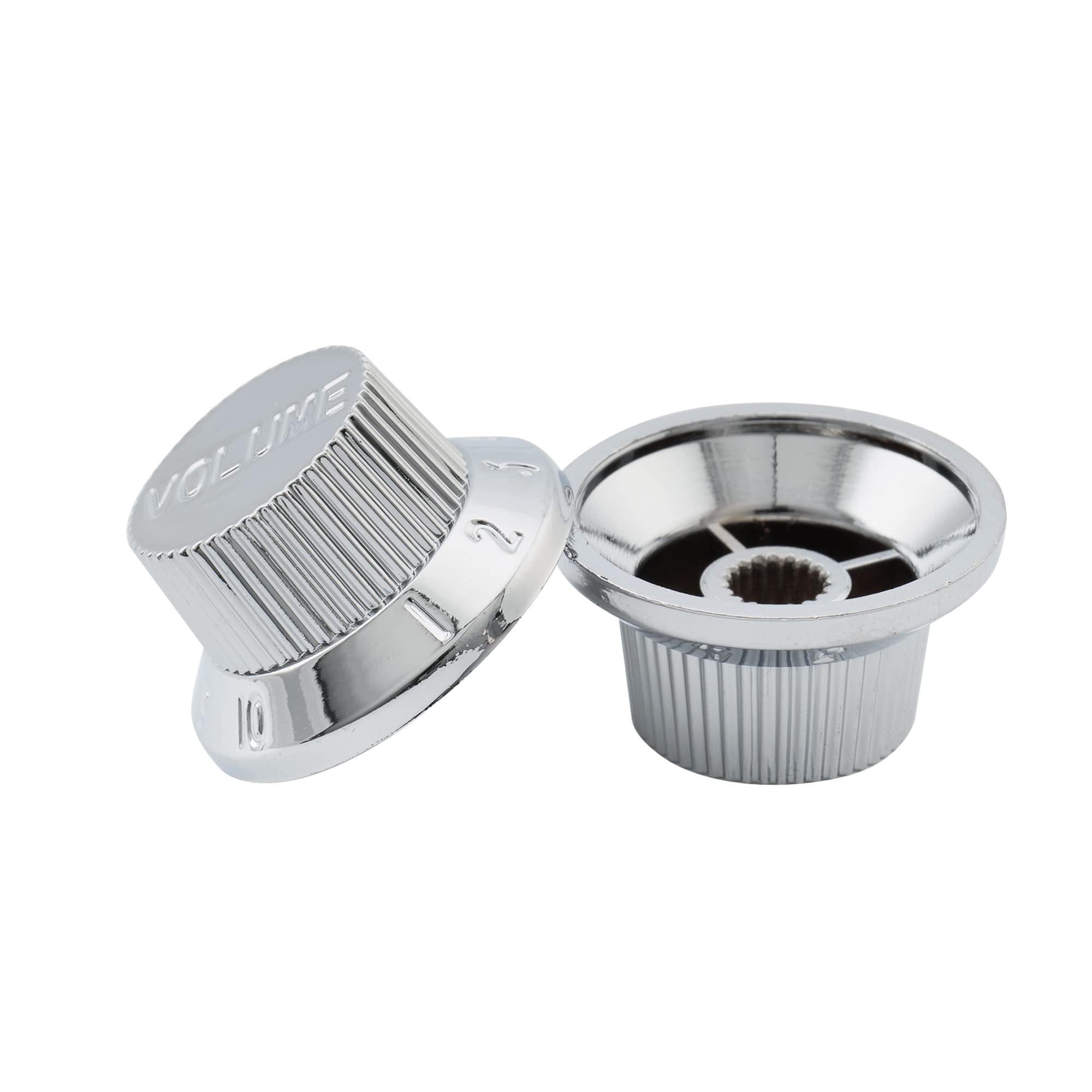 Musiclily One Volume Two Tone Speed Control Guitar Knobs for Fender Stratocaster Strat Guitar, Chrome