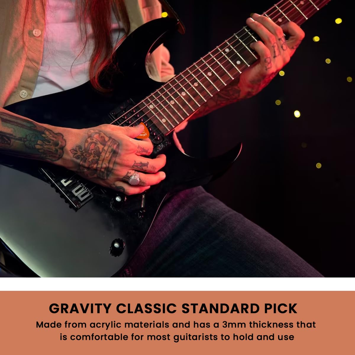 Gravity Picks Classic Guitar Pick - 3.0mm Orange - Polished