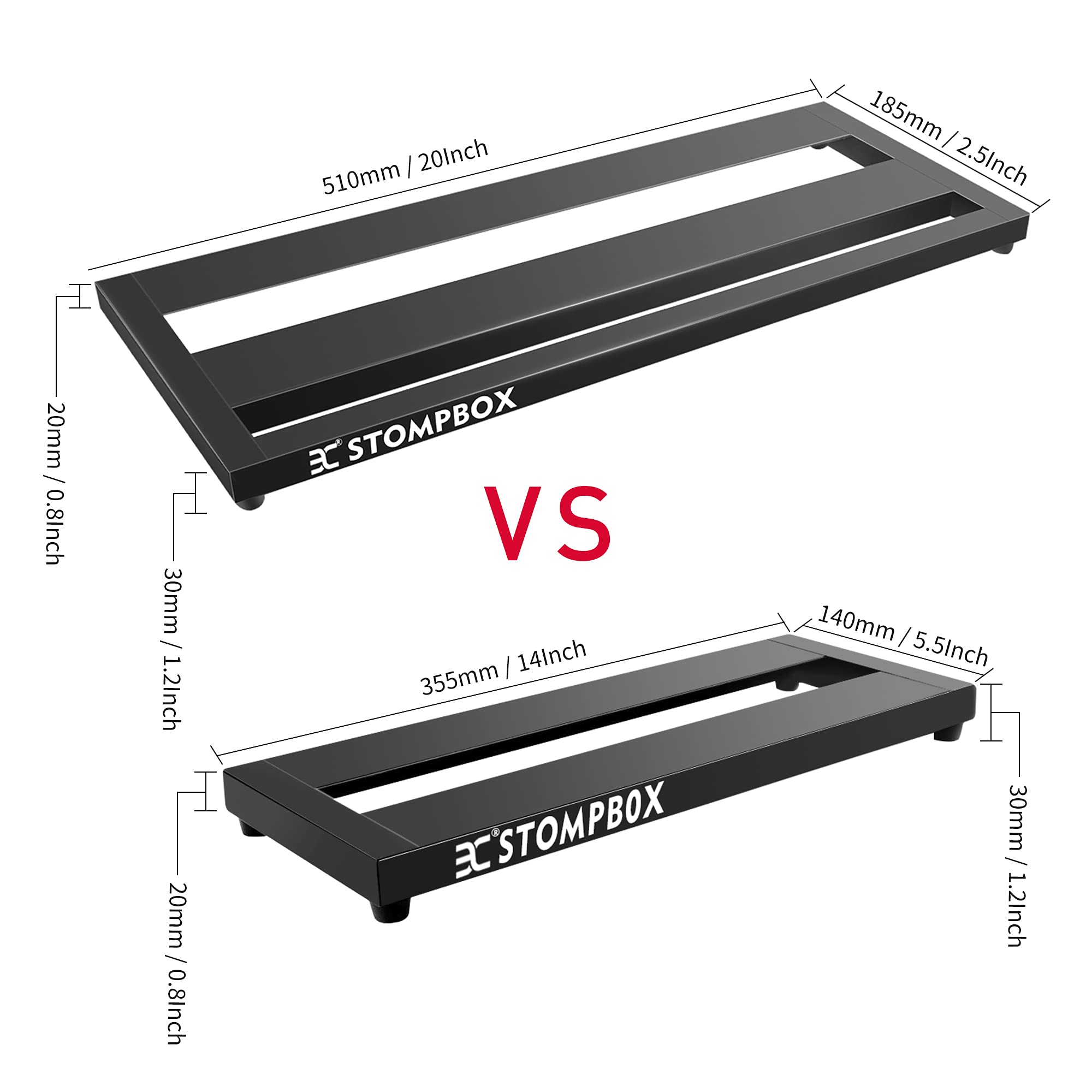 EX Guitar Pedal Board Aluminum Alloy 1.24lb Super light Effect Pedalboard 20''x7.3''