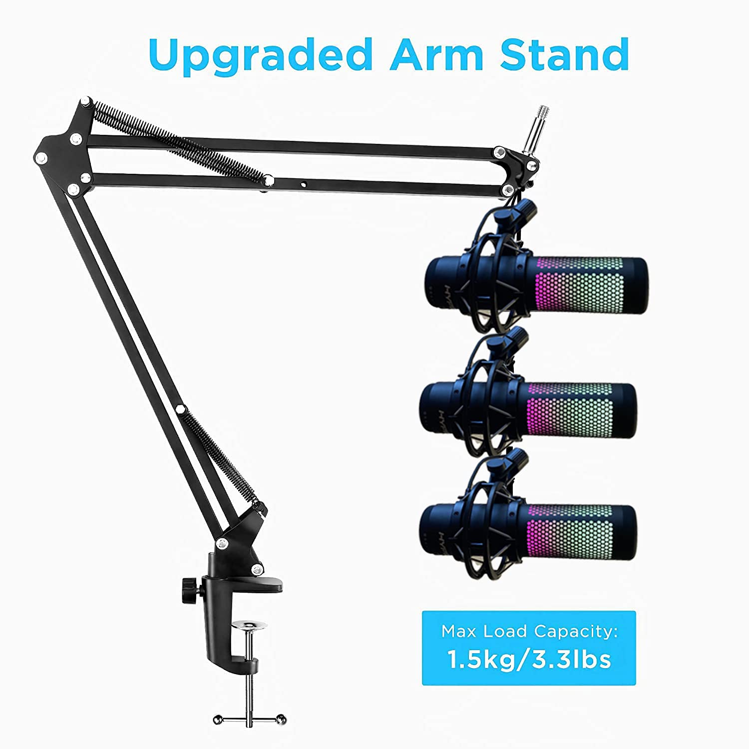 Boom Scissor Arm For Hyperx Quadcast S Microphone Desk Mount Stand - Thumbnail 5