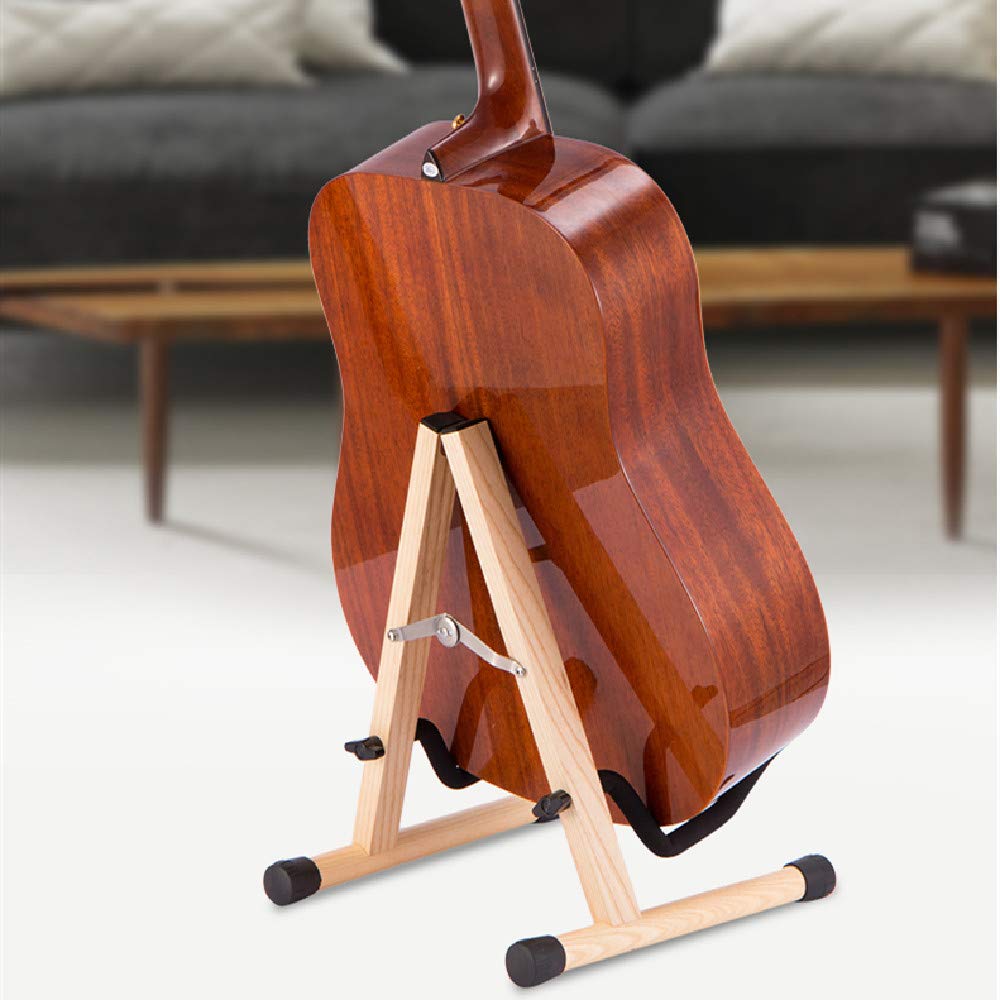 Koldot Wooden Guitar Stand for Acoustic Electric Bass Classical Guitar Banjo Ukulele Portable Folding A-Frame Travel Guitar Stan