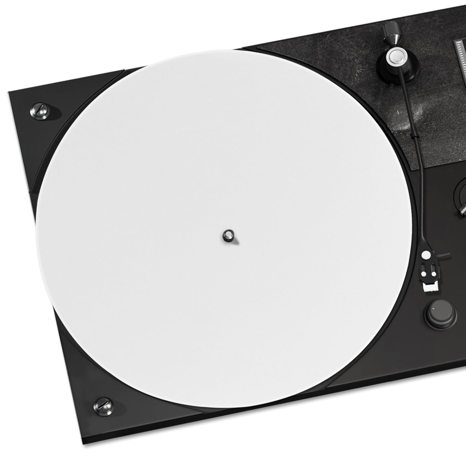 Acrylic Turntable Mat 11.77 (299 mm) White, 0.12 Thick Platter Slipmat, Fits Most 12 Turntable Platters, Anti-Static Support, He