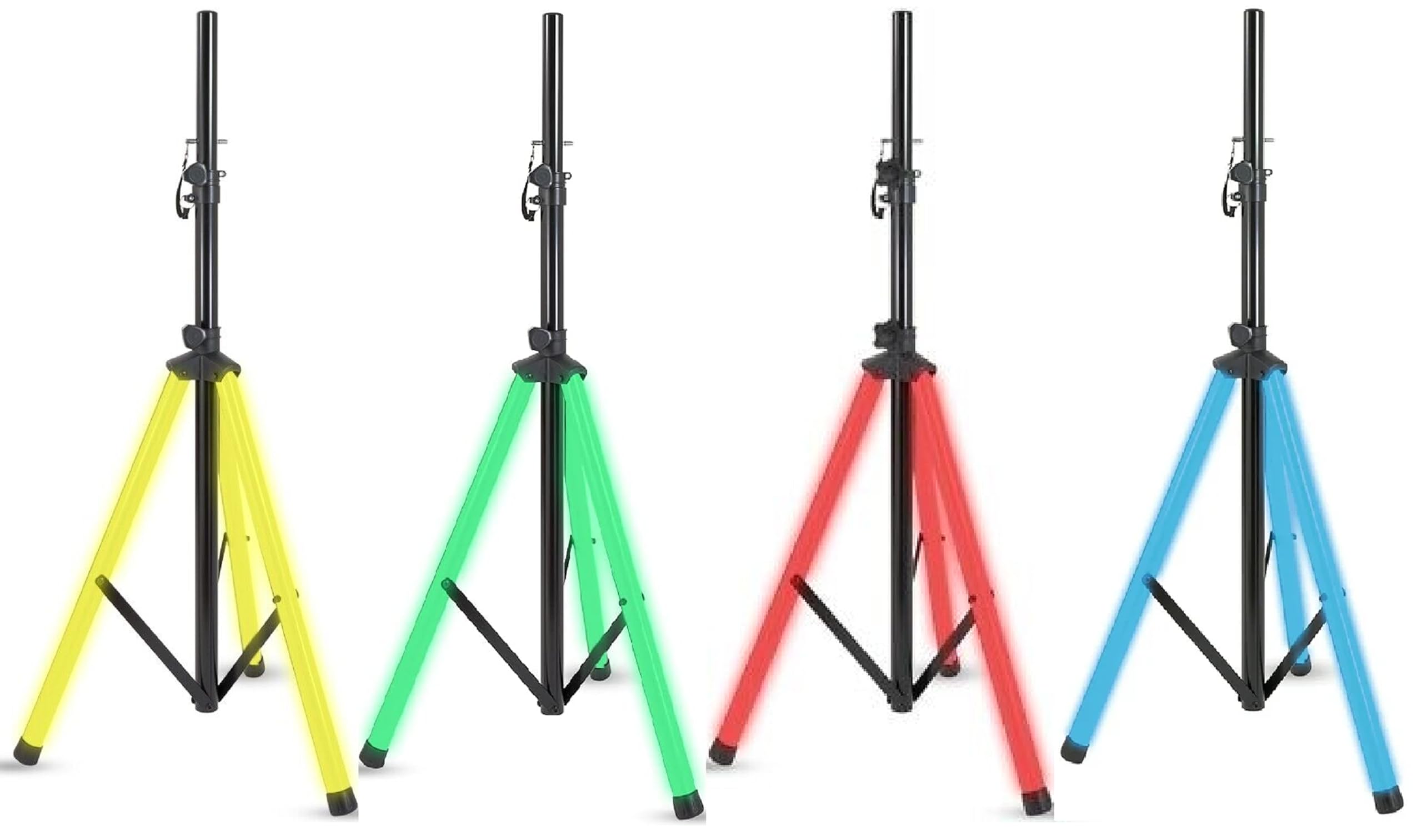 Alphasonik Universal 6 Feet Adjustable Height 35mm Tripod DJ Speaker Stand w/Variable LED Lights Constructed with Heavy Duty Dur