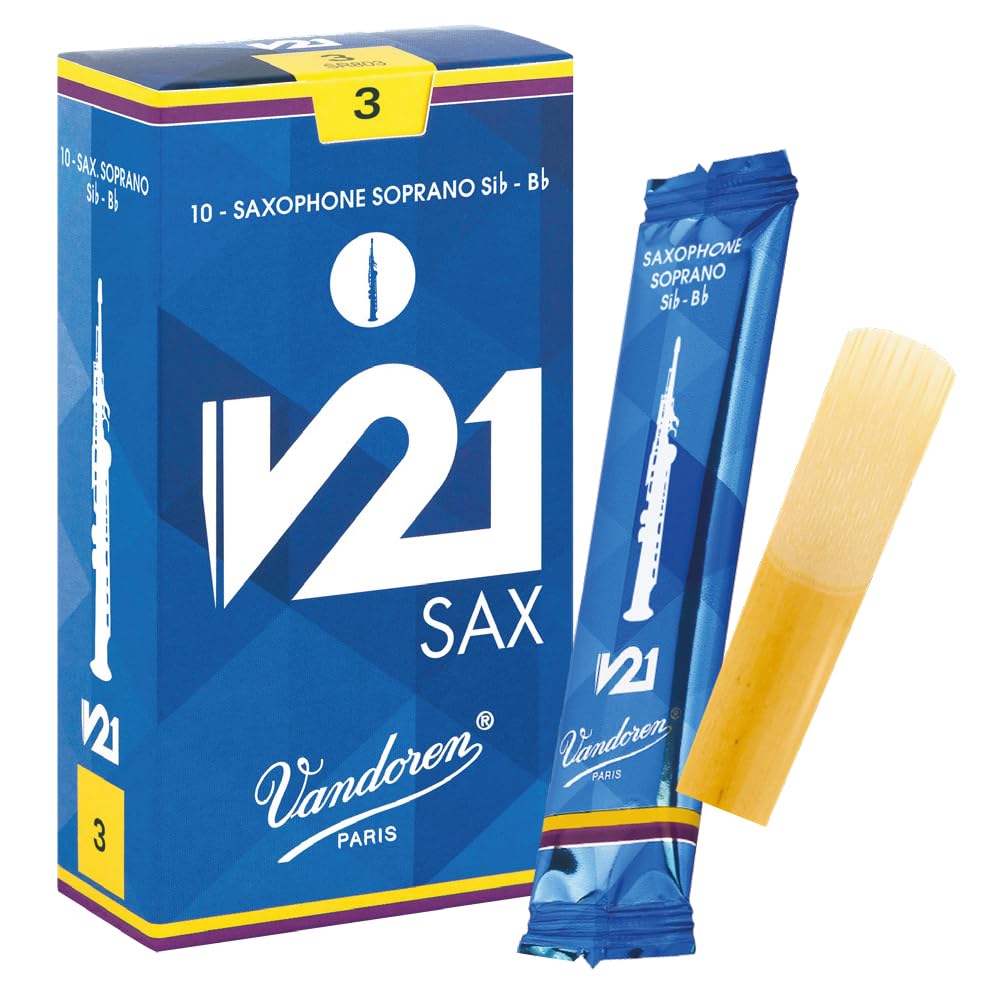 Vandoren SR803 Sop Sax V21 Reeds Strength 3; Box of 10