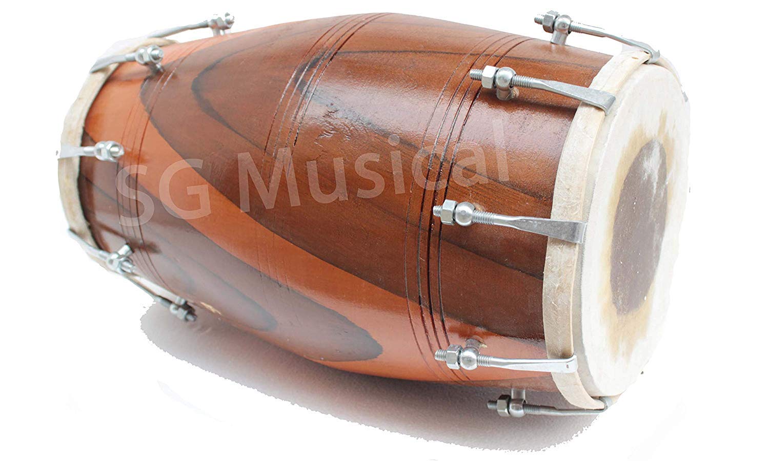 Sg Musical Dholak Nut/Bolt Wood Bolt Tuned Dholak For Bhajan - Wedding Dholki