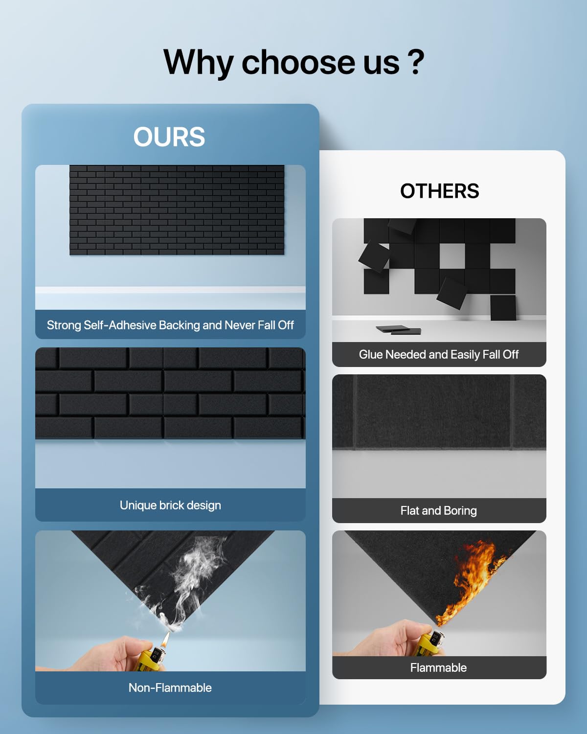 Soundproof Wall Panels, Kuchoow Sound Proof Panels for Walls, 12 Pack High Density Acoustic Panels Sound Absorbing Self-Adhesive