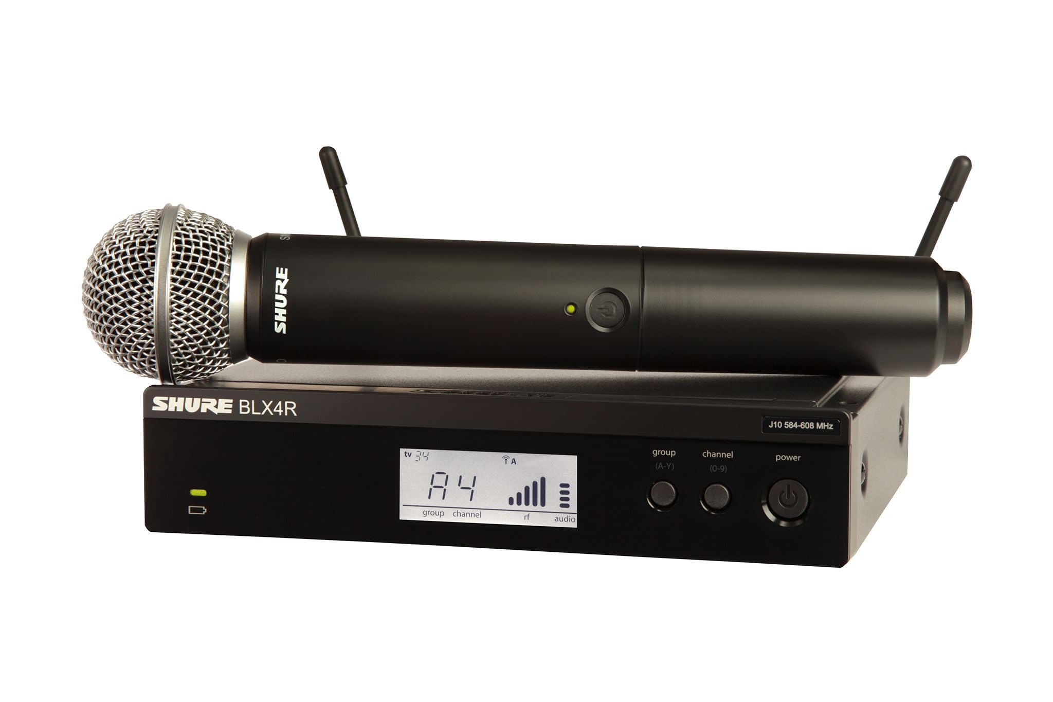 Shure Blx24R/Sm58 Wireless Microphone System - 14-Hour Battery Life, 300 Ft Range, Uhf | Sm58 Handheld Vocal Mic, Single Channel