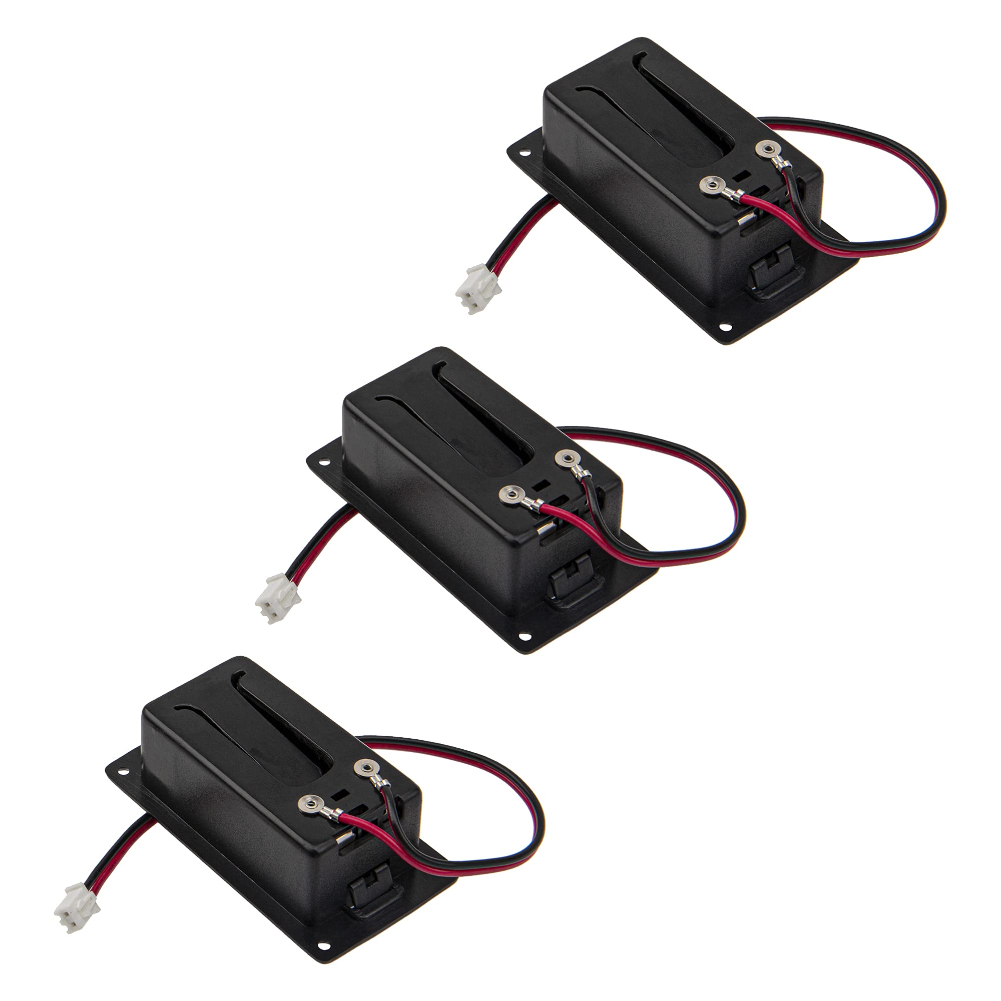 3Pcs Yootones Guitar Pickup Battery Box 9V Battery Box Case Cover Holders with 2 Pin Plug Wire Compatible with Guitar Bass Picku