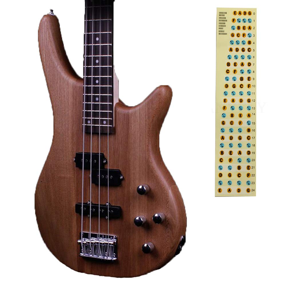 Bass Guitar Fretboard Note Map Decals/Stickers,4-string Bass Guitar Fingerboard for Beginner