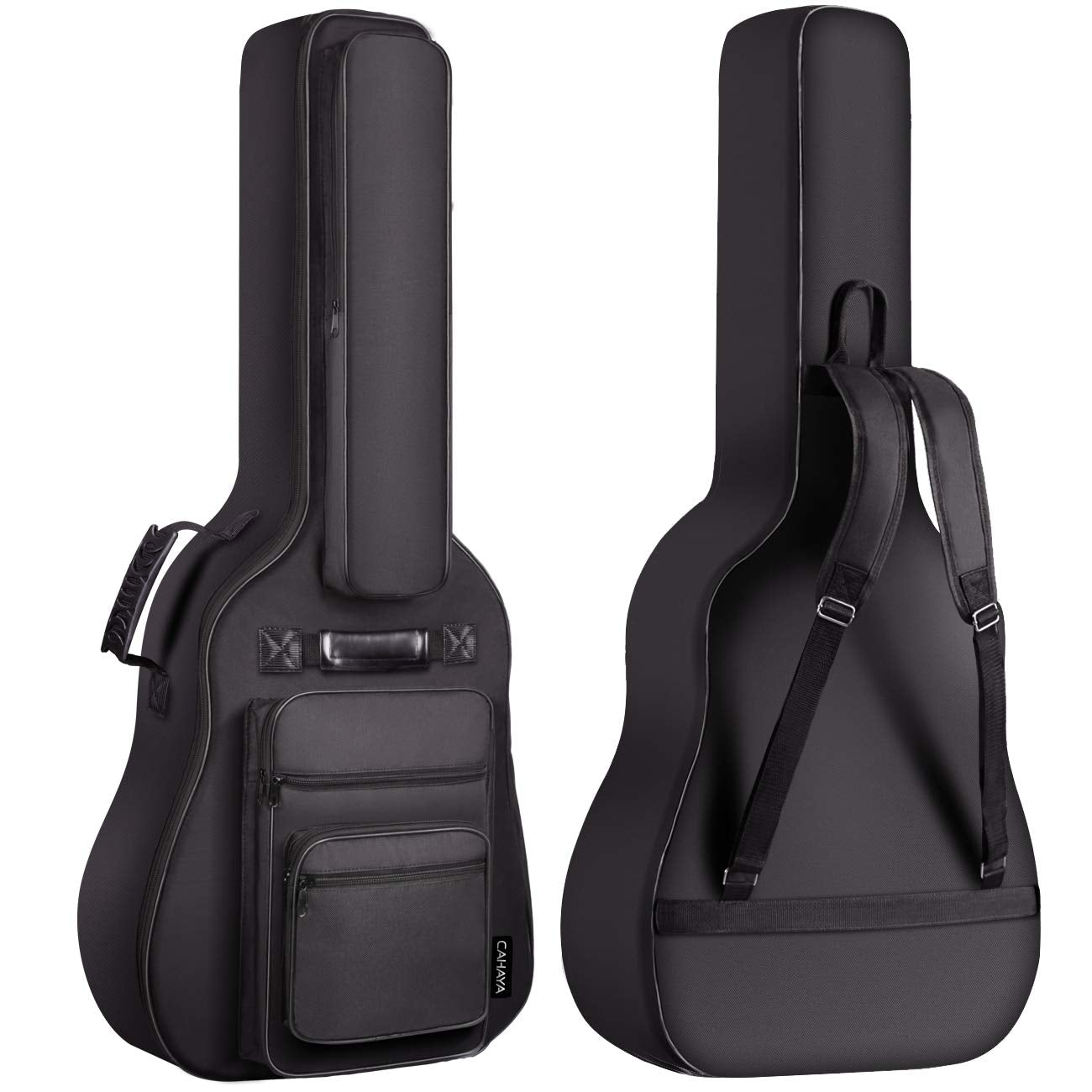 Cahaya 40 41 42 Inch Multi-Pockets Acoustic Guitar Bag 6 Pockets 0.4Inch 10Mm Thick Padding Water Resistent Guitar Case Gig Bag
