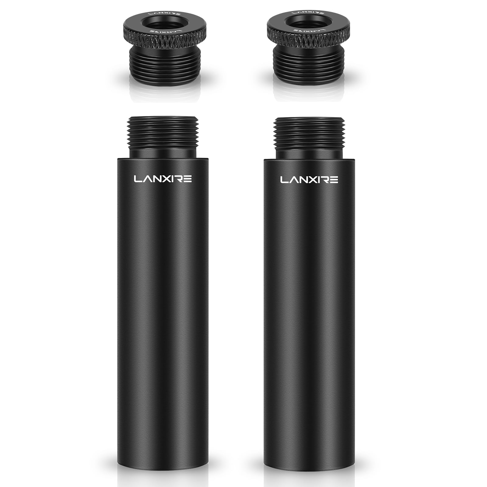 Lanxire Mic Stand Extension Tube, 4 Pcs 5/8'' Female To 5/8'' Male Microphone Extension Pipe With With 2 Pcs 3/8'' To 5/8'' Meta