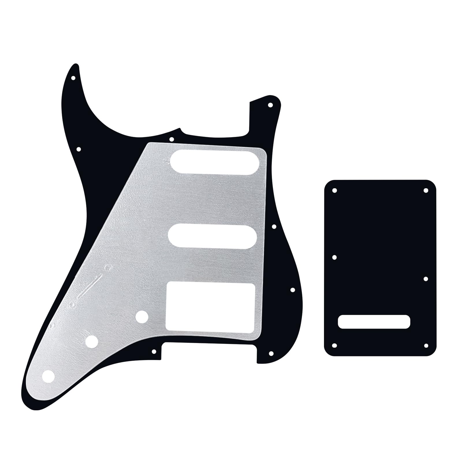Banworks 3Ply Strat HSS Pickguard 11-Hole SSH Pickguard Scratch Plate with Backplate 6-Hole Trem Tremolo Cover Set for USA/Mexic