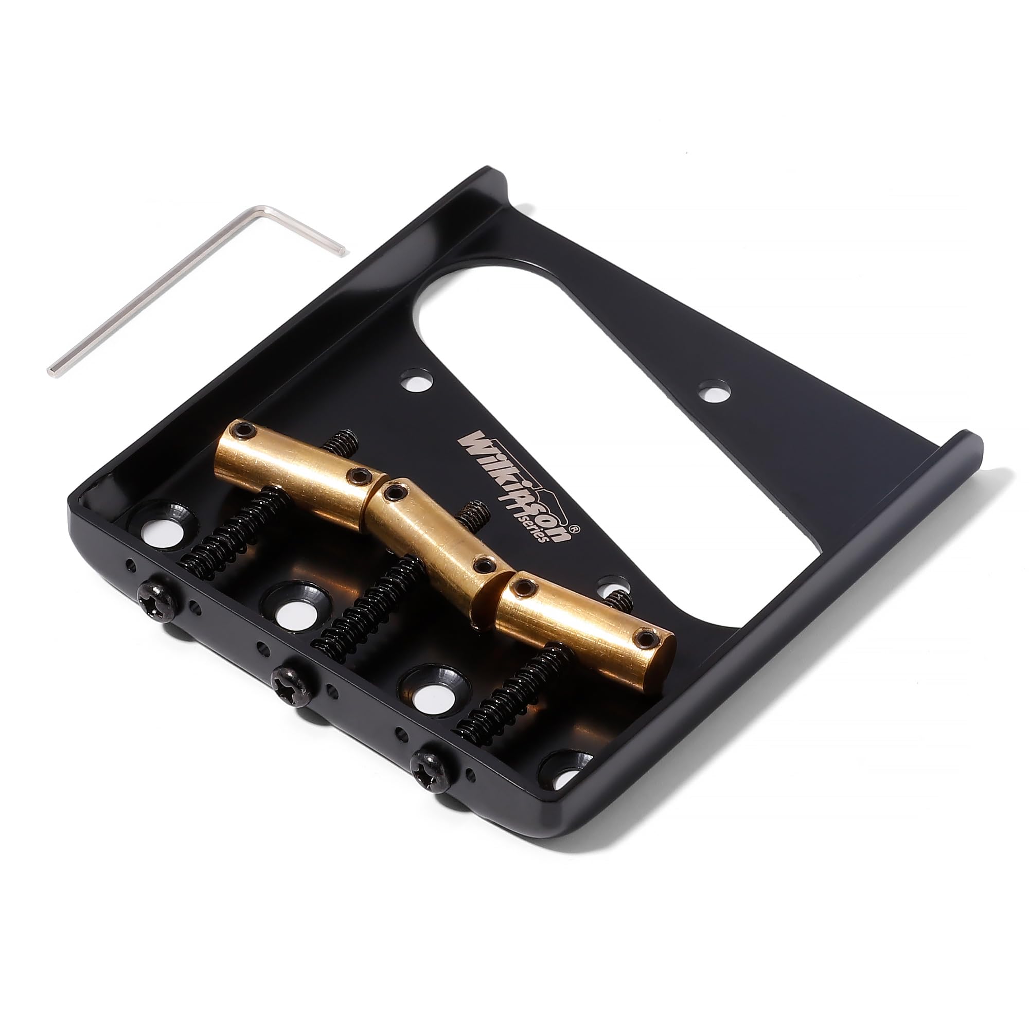 Wilkinson Wot01 2-1/8 Inch(54Mm) Vintage Telecaster Guitar Bridge Brass 3-Saddles Fixed Bridge For Tl Style Electric Guitar (Wot