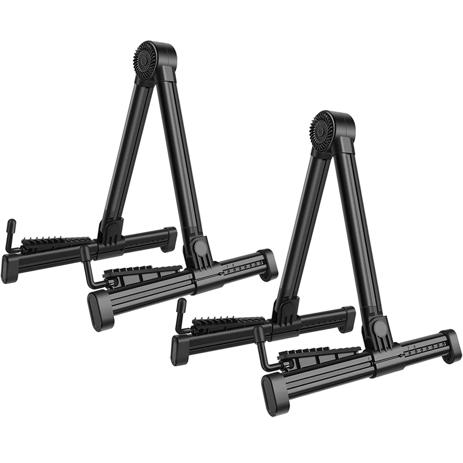 UPELLA Guitar Stands 2 PACK, Plastic Lightweight A-Frame Guitar Floor Stand, ABS Guitar Rack, Foldable Guitars Holder for Bass, 