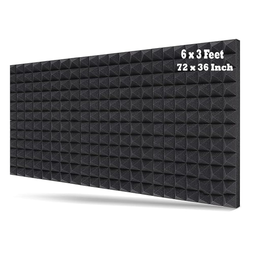 Imaginea 6x3ft Acoustic Foam Sheet for Room |Soundproofing Pyramid Acoustic Sheet Panels for Wall Room Noise Reducer Sound Absor