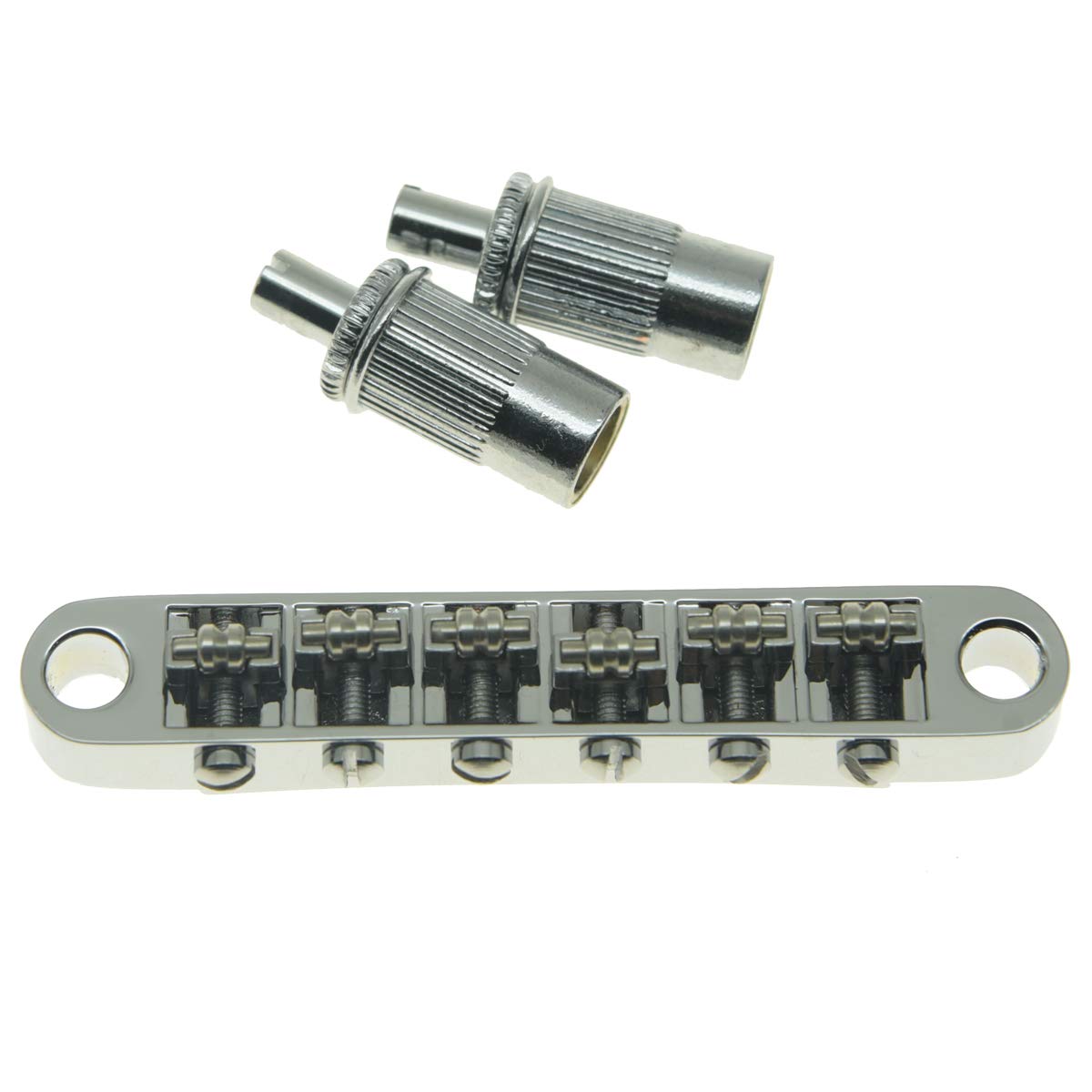 Kaish Chrome Guitar Roller Saddle Bridge Tune-O-Matic Bridge With Roller Saddles For Epi Les Paul,Sg,Dot,Bigsby Guitar With M8 T