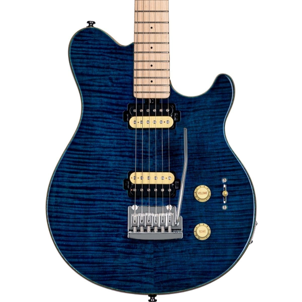 Sterling By Music Man Axis, Flame Maple Top, Neptune Blue Ax3Fm-Nbl-M1