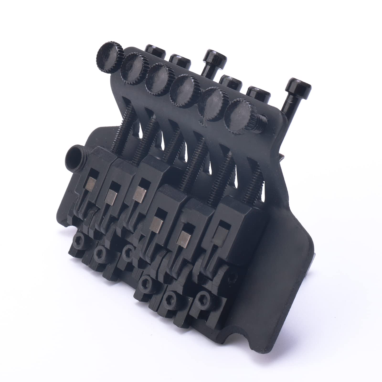 Swhmc Black Guitar Tremolo Bridge with Bar Double Strat Locking for Floyd Rose Type and 6R Sealed Gear Tuning Pegs Keys Machine