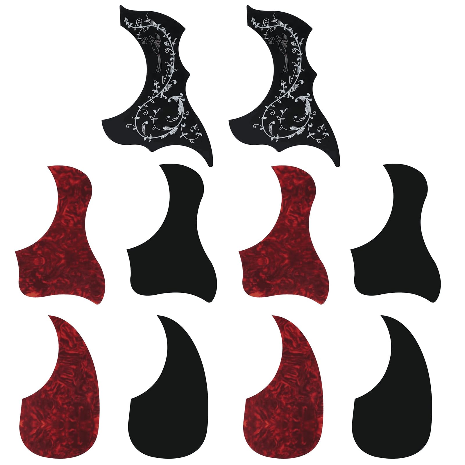 10Pc Guitar Pickguard,Acoustic & Classical Guitar Pick Guards, Hummingbird And Water Shaped Self Adhesive