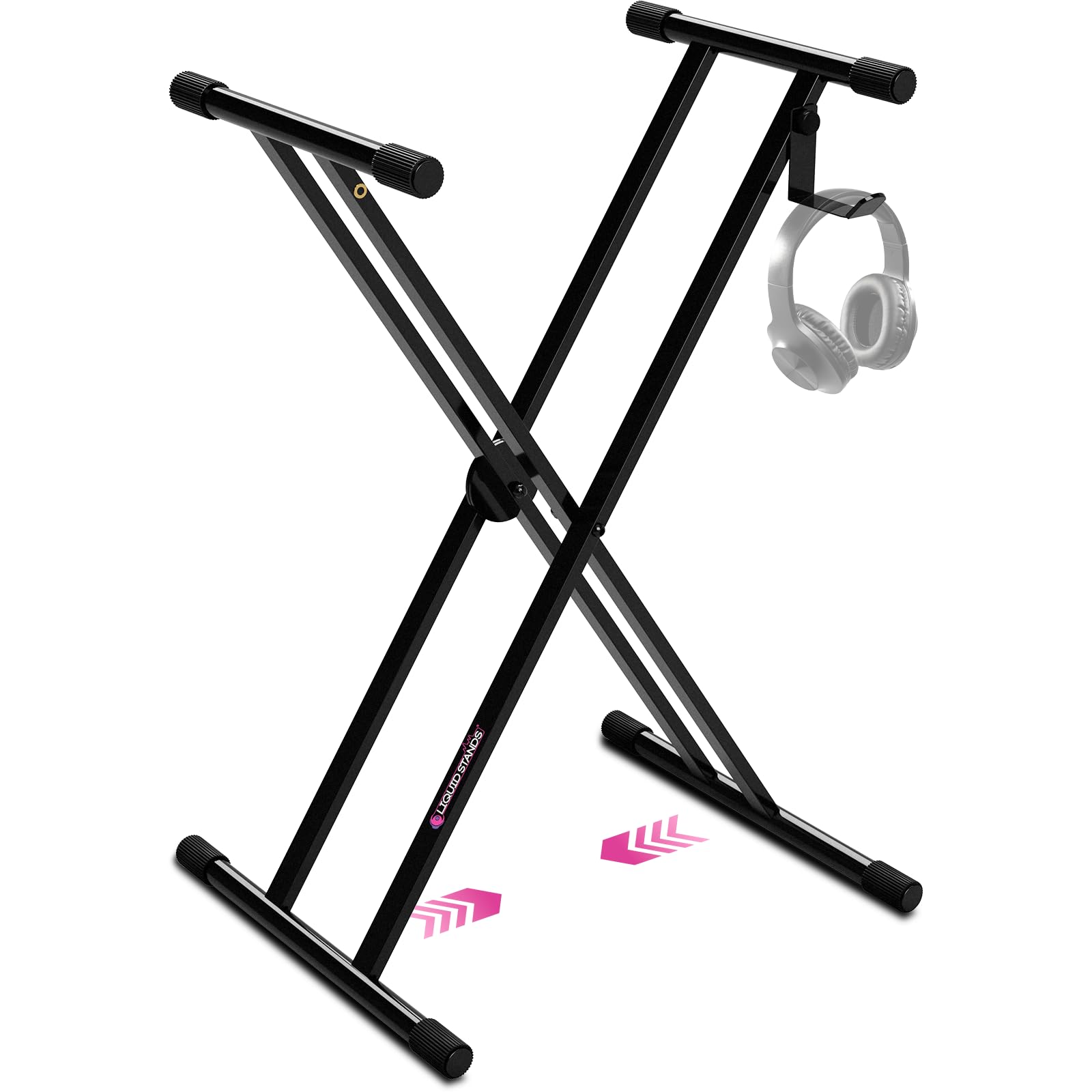 Liquid Stands Piano Keyboard Stand - X Style Adjustable and Portable Heavy Duty Music Stand for Kids and Adults - Fits 54 61 88 