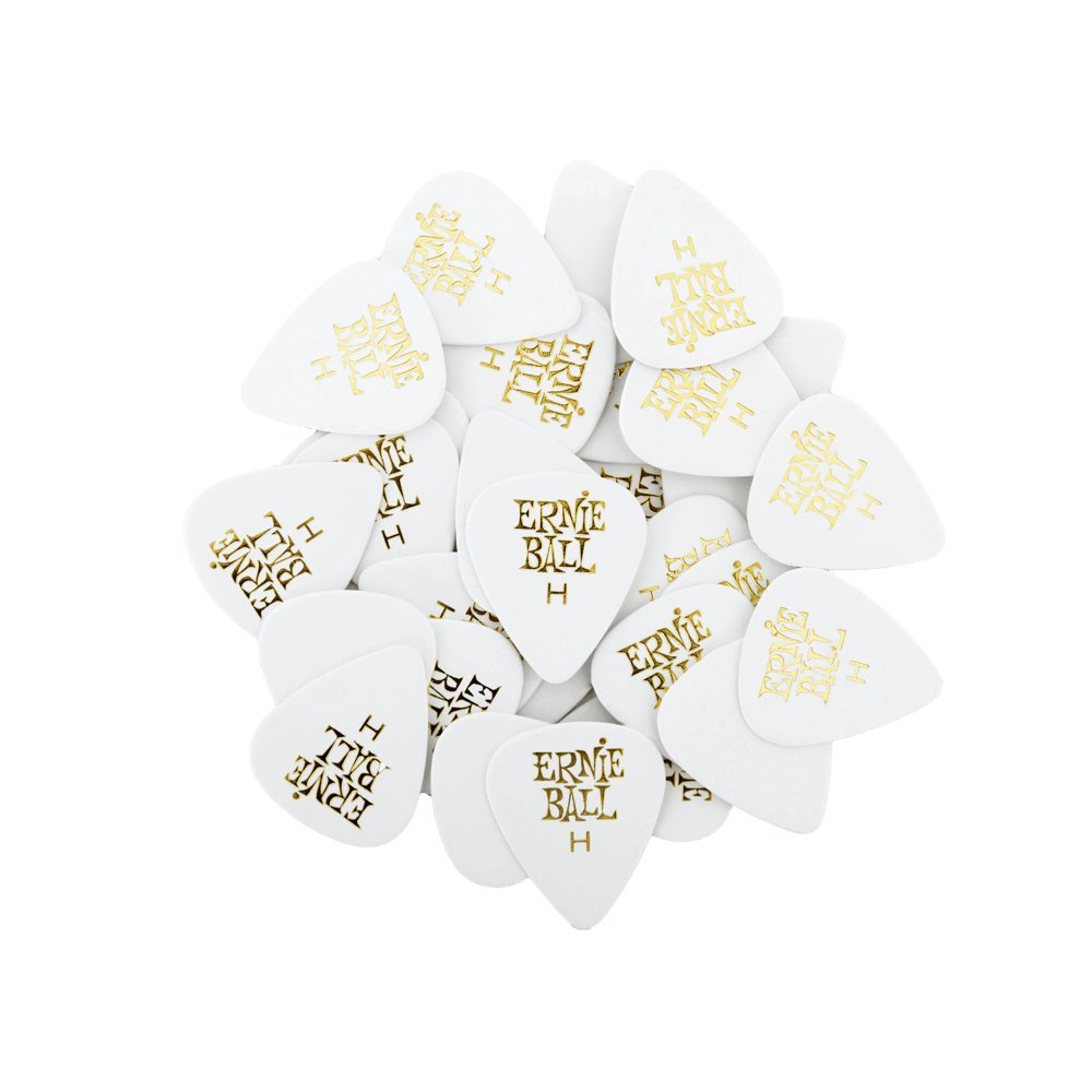 Ernie Ball Guitar Picks, Heavy, White, 144-Pack (P09121)
