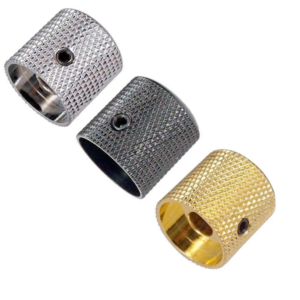 JD.Moon Pack of 4pcs Dome Knob Volume Tone Control Knobs for Electric Guitar Bass Screw Type (Black)