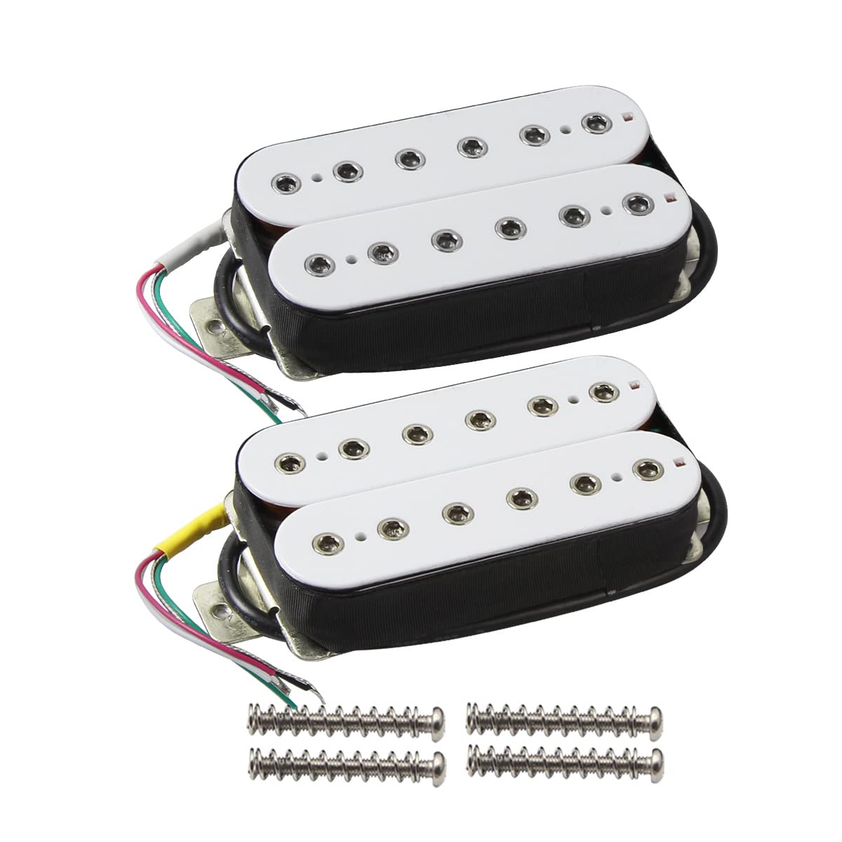 Fleor High Output Alnico 5 Electric Guitar Neck Pickup & Bridge Pickup Humbucker Set White