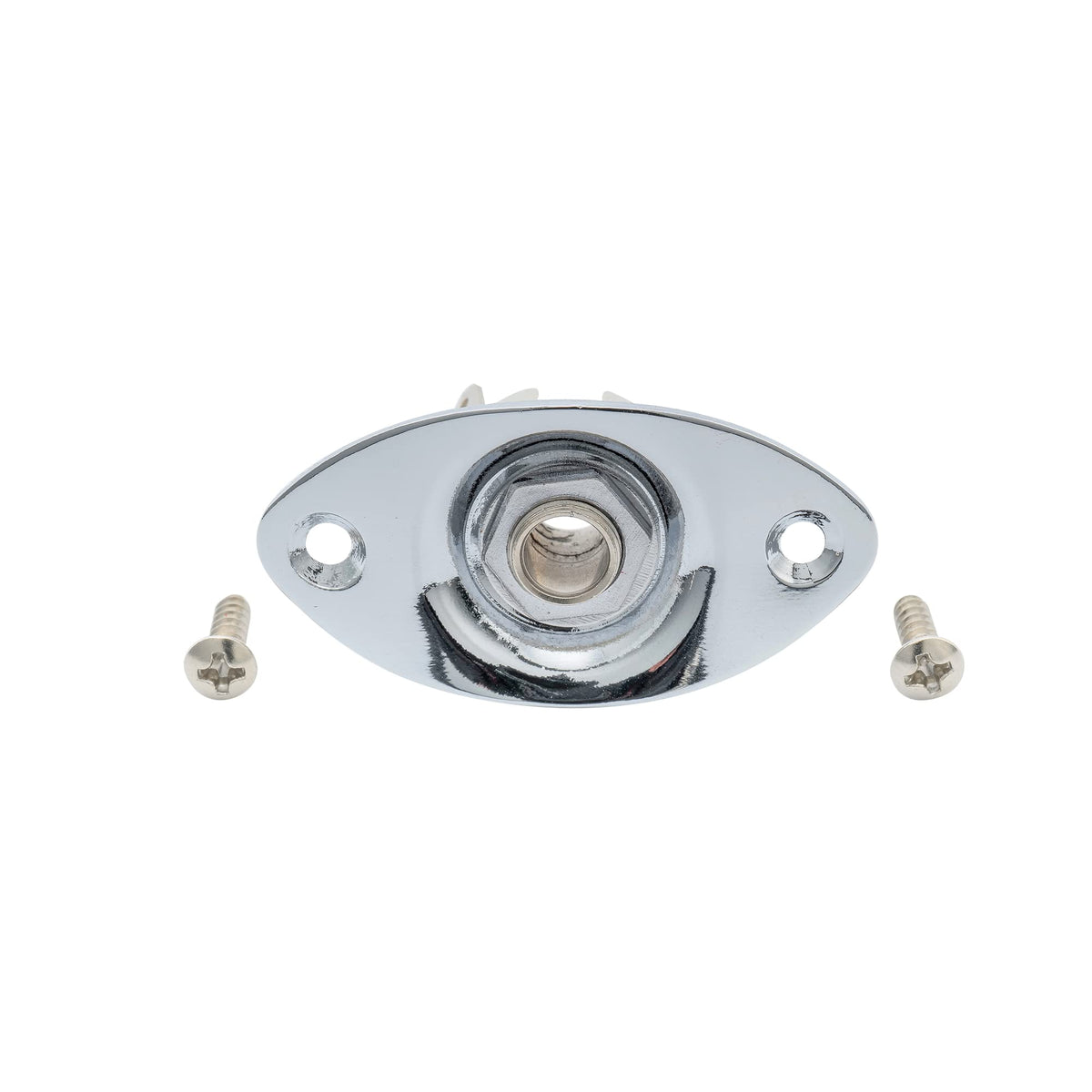 Musiclily 1/4'' Oval Guitar Input Jack Output Plate Jackplate Socket For Mono Electric Guitar, Chrome