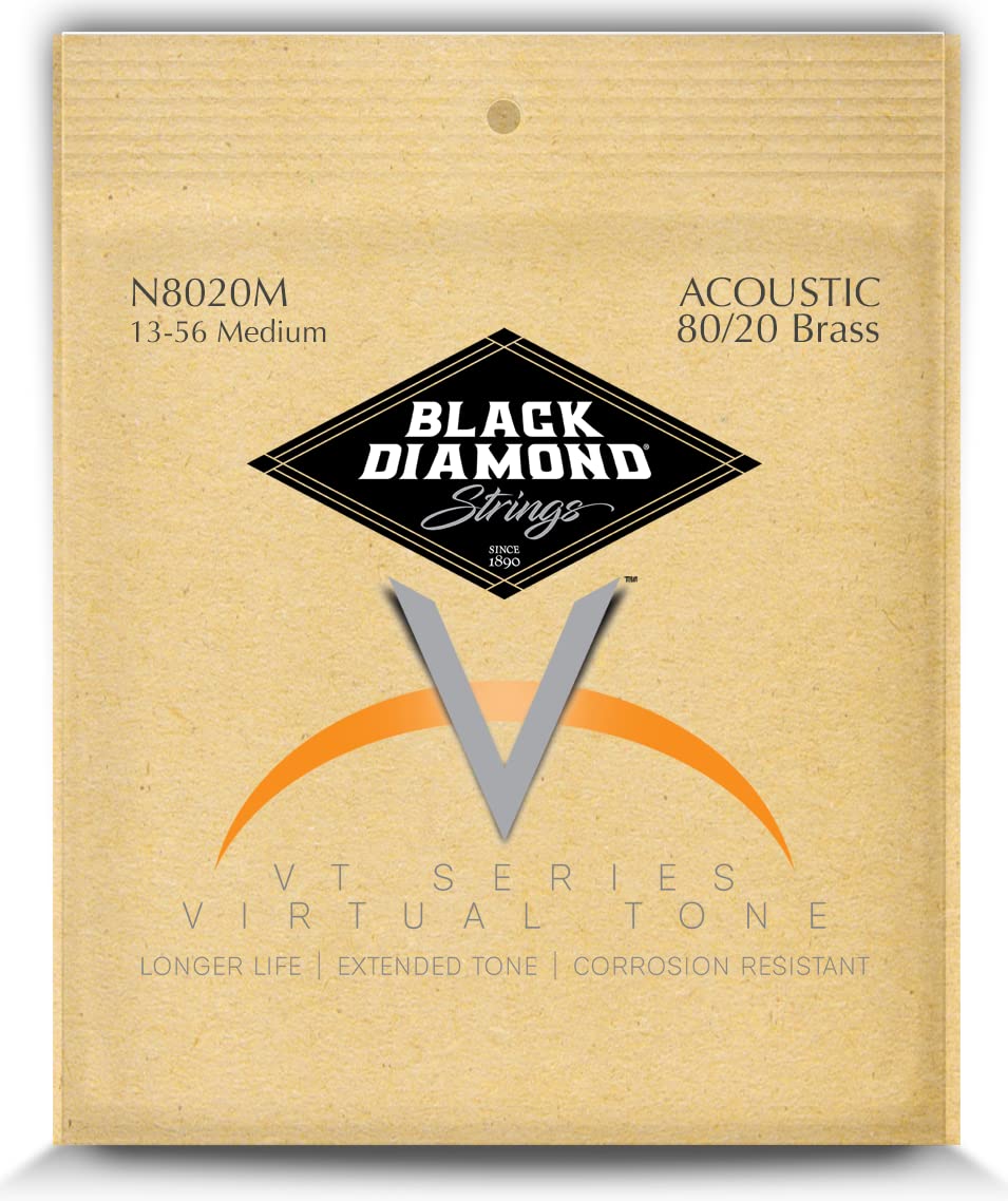 Black Diamond Strings 80/20 Brass Wound Acoustic Guitar Strings 13-56
