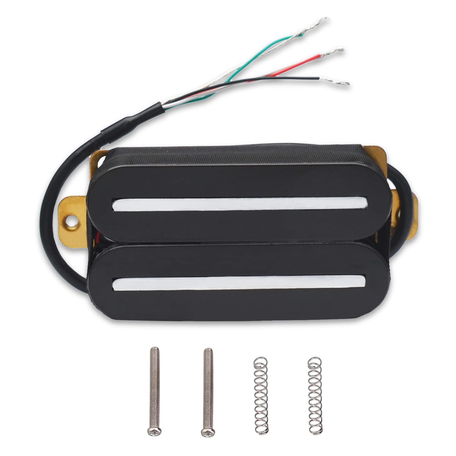 Saphue Electric Guitar Humbucker Dual Rail Guitar Bridge Pickup With 57Mm Steel Pole Black