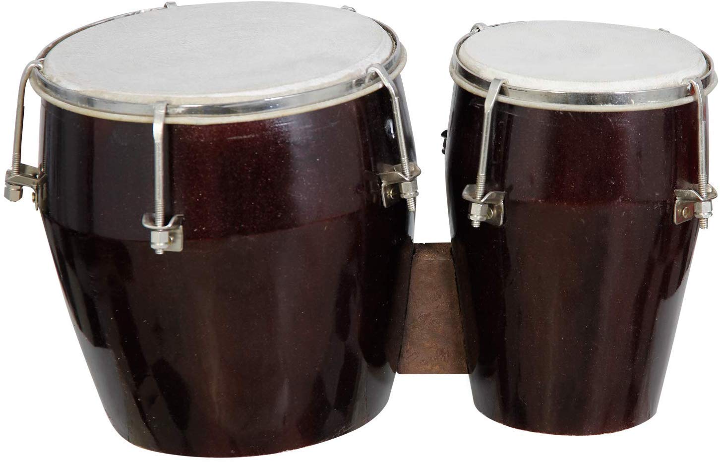 7 Inch Professional Hand Made Wooden Bango Drum Set Coke Colour