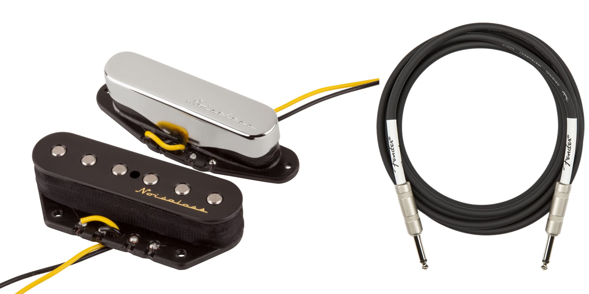 Fender Vintage Noiseless Telecaster Pickups Bundle With Instrument Cable