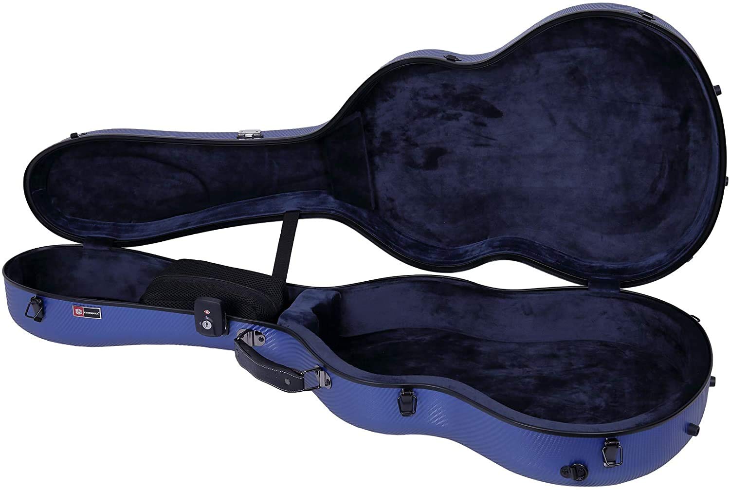 Crossrock Poly Carbon fits 4/4 Classical Guitars, Anti-Scratch Flight Case in Blue(CRF4020CBL)