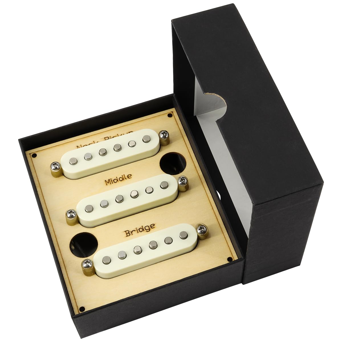 Ogdni Alnico 5 Strat Pickup Single Coil Pickups Guitar Neck/Middle/Bridge Pickup Cream For Strat Squier Electric Guitar (Aged Wh