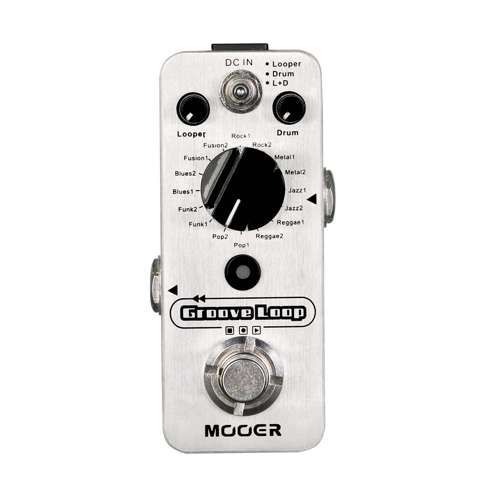 Mooer Groove Loop Drum Machine With 20 Minutes Looper, 16 Different Drum Grooves, 3 Modes, Tap Tempo To Loop, Record, Practice W