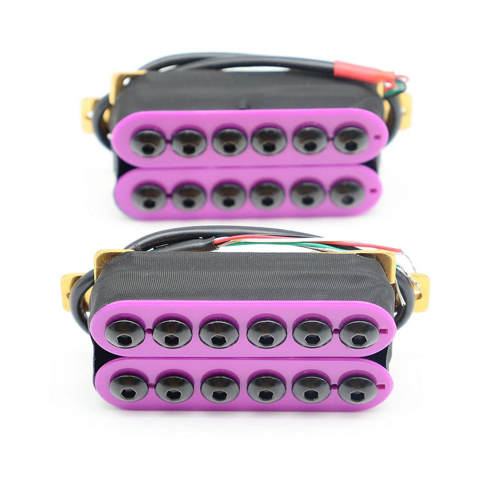 High Output Invader style Guitar Humbucker Pickups Ceramic Magnet Neck and Bridge Pickups For Electric Guitar Parts (Purple)