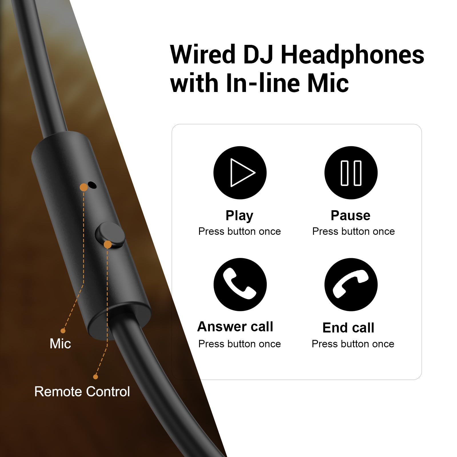 OneOdio Wired Over Ear Headphones Hi-Res Studio Monitor & Mixing DJ Stereo Headsets with 50mm Drivers and 1/4 to 3.5mm Jack for