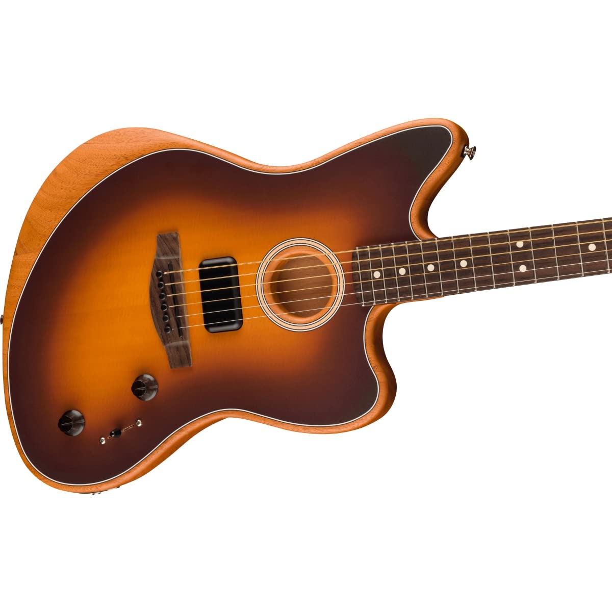 Fender Acoustasonic Player Jazzmaster Acoustic Electric Guitar, with 2-Year Warranty, 2-Color Sunburst, Rosewood Fingerboard, wi