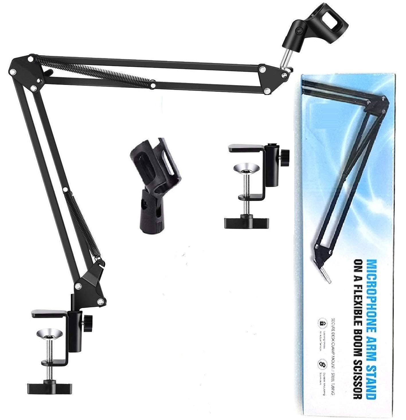 Kh Adjustable Height Arm Stand - Portable Folding Desk Mount For Microphones - Ergonomic Arm Bracket For Workstation, Home Offic