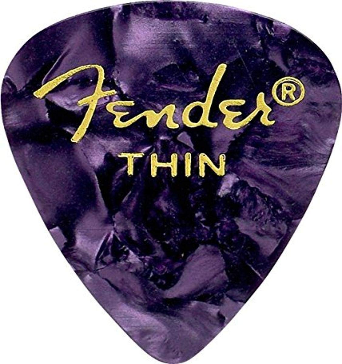 Fender Premium Celluloid Guitar Picks 351 Shape, Purple Moto, Thin, 144-Pack