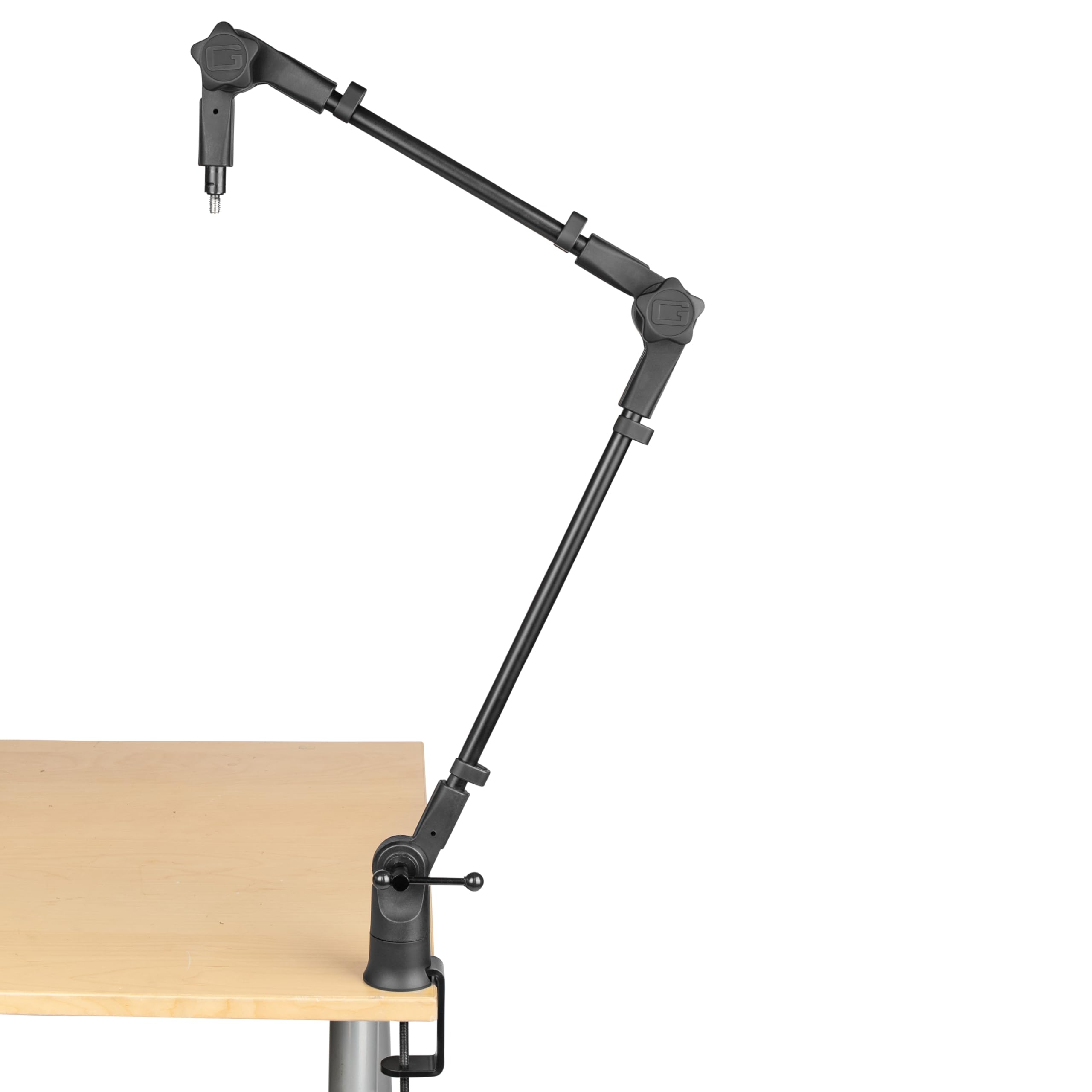Gator Frameworks Slim Profile Desktop Mic Stand Boom Arm for Broadcasts, Podcasts, Content Creation, Live Streaming, & Similar A
