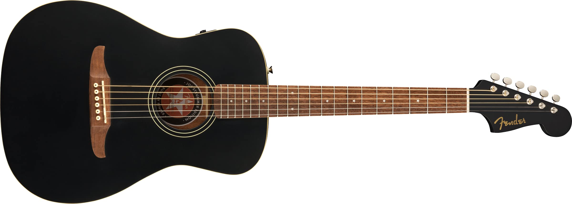 Fender Joe Strummer Campfire Acoustic Guitar, with 2-Year Warranty, Black Matte, Walnut Fingerboard, with Gig Bag