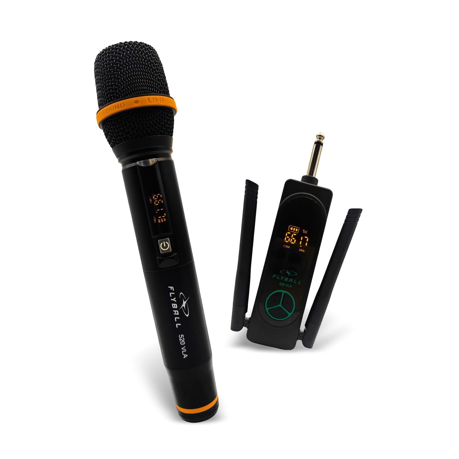Flyball Uhf Wireless Microphone With Dual Antenna Receiver | Professional Handheld Mic For Karaoke, Stage, Dj, Pa System, Church