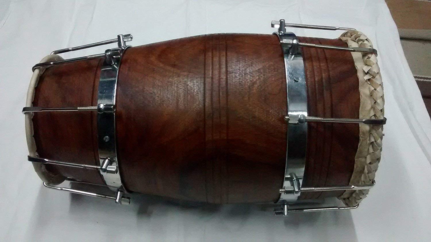 Sai Musical Dholak Natural Sheesham Wood Bolt Tuned