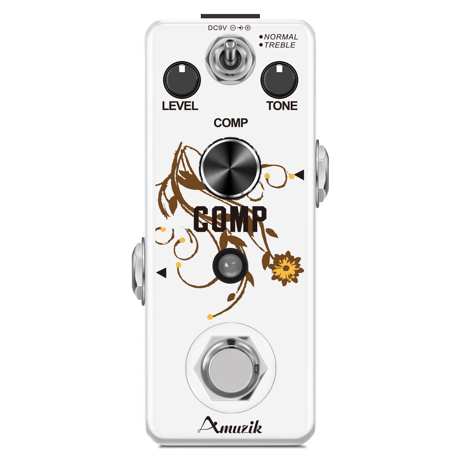 Amuzik Guitar Compressor Effect Pedal Analog Vintage Ultimate Compression 2 Modes Comp Effect Pedals For Electric Guitar True By