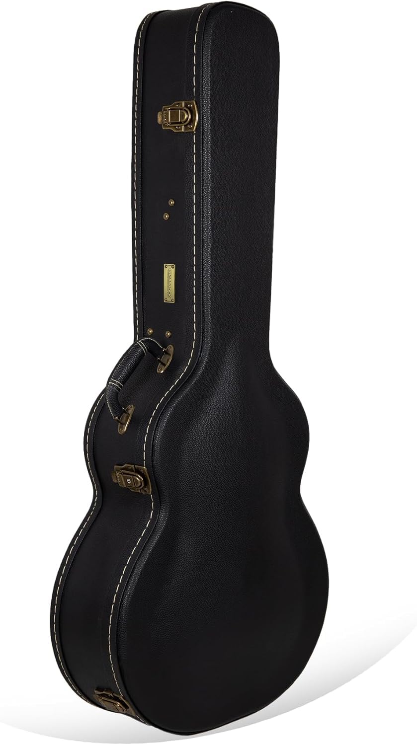 Crossrock Electric Guitar Case fits 16'' Lower Bout Hollow-body Archtop Guitars-Vintage Hardware, Sponge Lining, Metal Feet, Sto