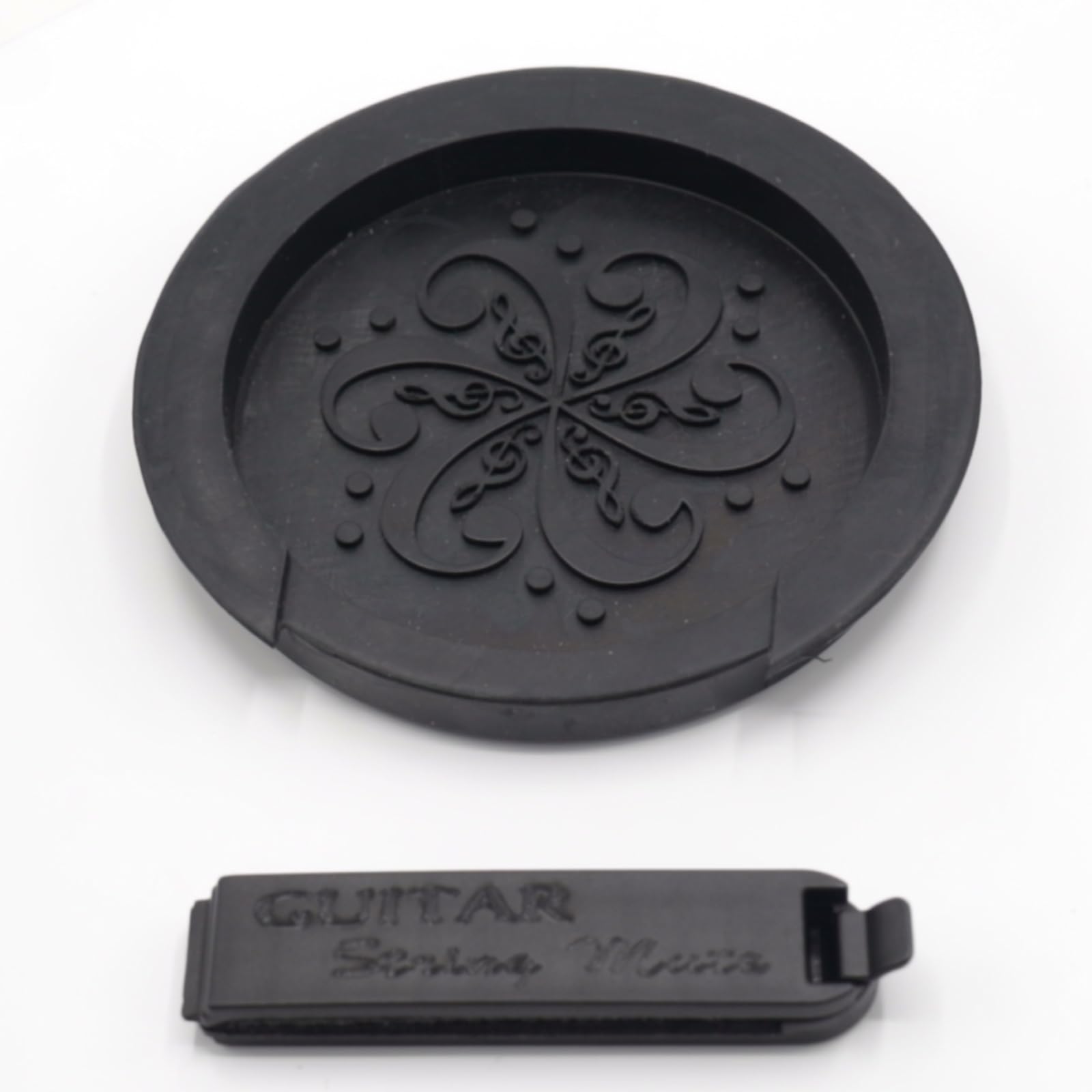 Cheerock Acoustic Guitar Mute & Soundhole Cover, 2-Pack Rubber Effective String Silencer & Feedback Buster, Compatible With 4-In