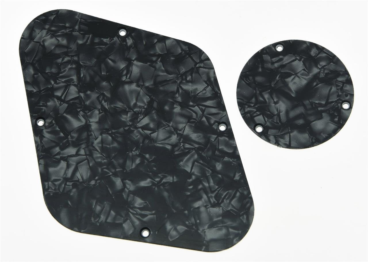 KAISH Black Pearl LP Rear Control Plate Switch Plate LP Cavity Cover for USA Les Paul